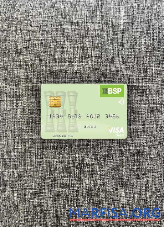 Blank Solomon Islands BSP Bank visa debit card photolook front sample